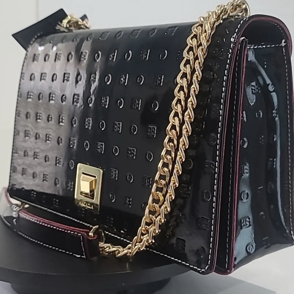 Arcadia Luxury Black and Gold Designer Shoulder or Crossbody Bag - Picture 8 of 13